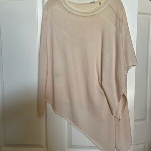 Cream Asymmetrical Knit Top